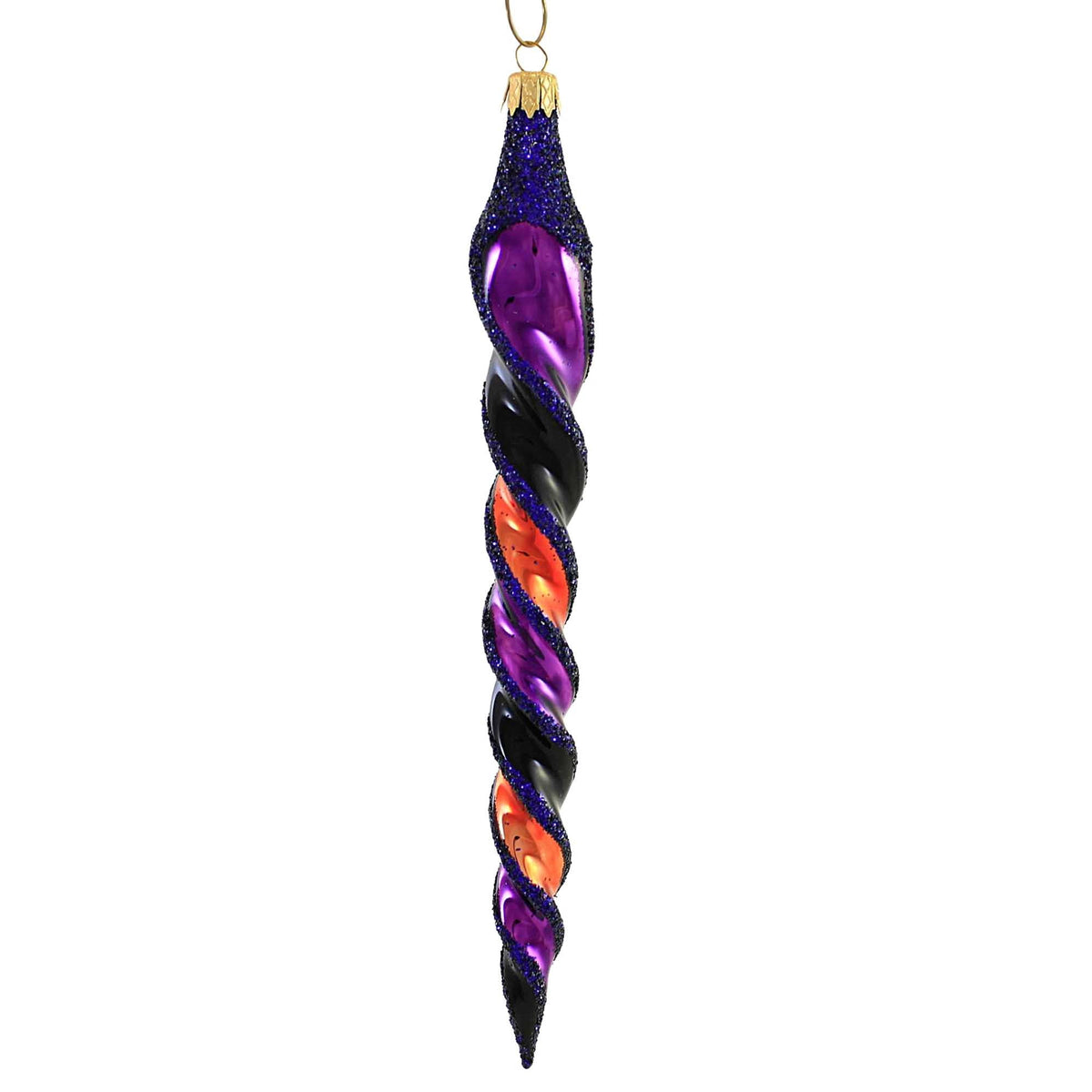 Haunt & Co Sbk Gifts Holiday Orange Black Purple Twist Set/3 Halloween Ornament Retro