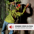 Haunt & Co 4.4 ft Voice-Sensor Impaled Zombie Halloween Animatronic