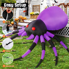 Haunt & Co Halloween Inflatable 5 FT Halloween Spider Inflatable, Inflatable Halloween Spider Halloween Blow Up Spider with LED Lights, Outdoor Clearance for Halloween/Holiday/Party