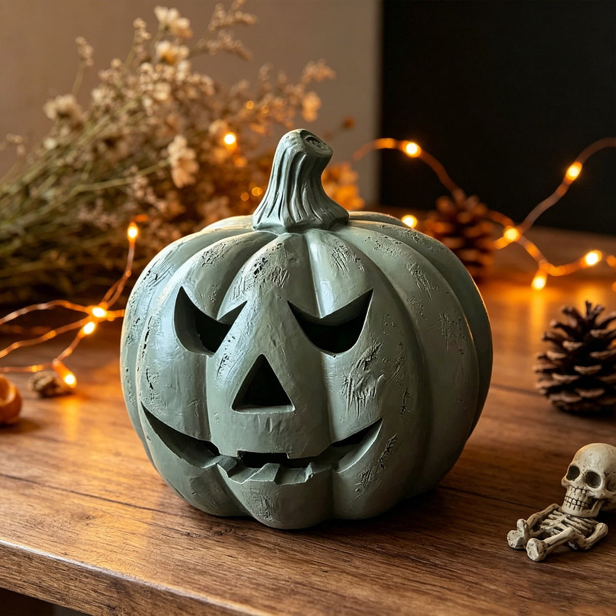 Haunt & Co Bwomeauty Halloween Gifts, 1pc Resin Pumpkin Ornaments - Suitable For Holiday Decoration, Holiday Decor
