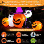 Haunt & Co 8ft Halloween Inflatable Pumpkins Outdoor Decor with Black Cat and Spectre,Built-in LED Lights