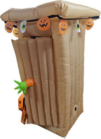 Haunt & Co 6FT Halloween Animated LED Inflatable Spooky Outhouse with Monster Holiday Yard Decoration