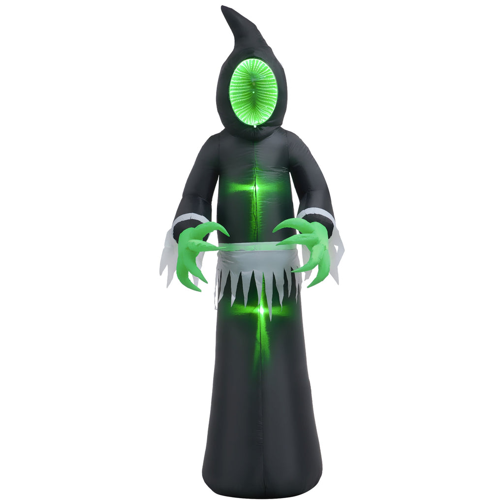 Haunt & Co HOMCOM 8ft Inflatable Halloween Mirror Face Ghost, Outdoor LED Display