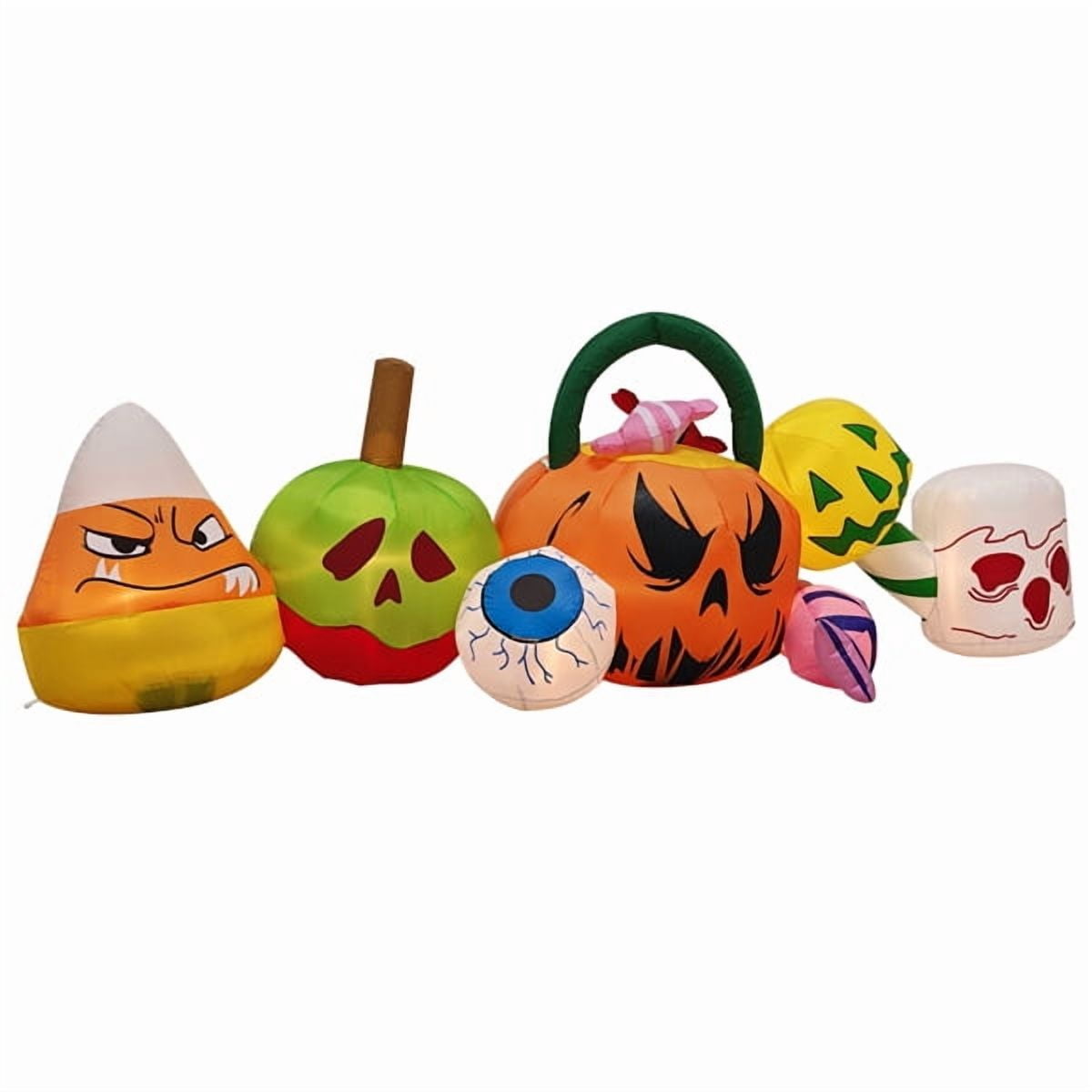 Haunt & Co 8FT Halloween Inflatable Pumpkin Ghost Scene, Waterproof Polyester, Quick Inflation with Stakes/Ropes
