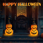 Haunt & Co 3FT Pumpkins Halloween Lighted Pumpkin Outdoor Decoration for Holiday Lawn Garden Party,2Pcs