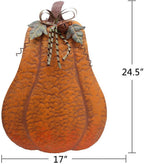 Haunt & Co Metal Pumpkin Harvest Fall Decor Thanksgiving Halloween Outdoor Yard Garden Decor Free Standing Pumpkin Decorations for Home (H-24.5")