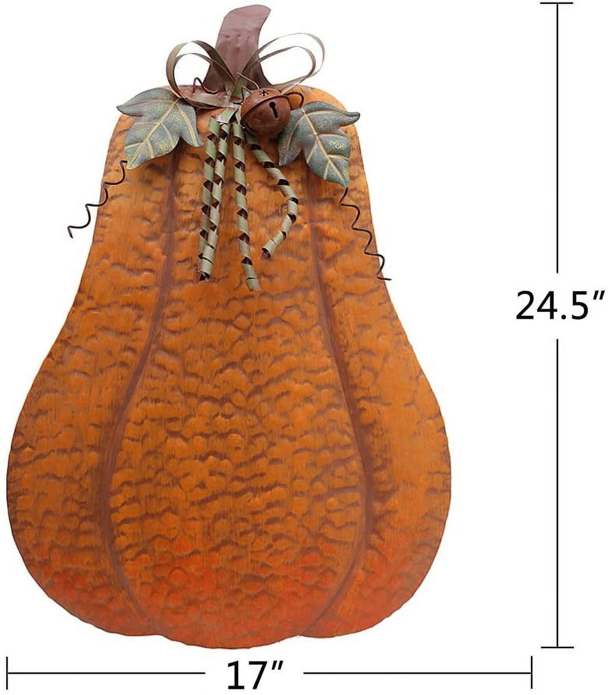 Haunt & Co Metal Pumpkin Harvest Fall Decor Thanksgiving Halloween Outdoor Yard Garden Decor Free Standing Pumpkin Decorations for Home (H-24.5")