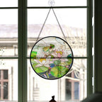 Haunt & Co Top Christmas Gifts - Frog Lotus Halloween Christmas Stained Glass Hanging Ornament - Twinkling Lights Holiday Tree Decor, Xmas Gift for Mom, Dad, Friends, Family