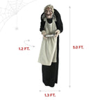Haunt & Co 5 ft Life-Size Animatronic Indoor/Covered Outdoor Zombie Maid