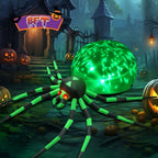 Haunt & Co 8FT Halloween Inflatables Outdoor Decorations Giant Spider Decorations with LED Lights and Air Pump Blow up Inflatable Green