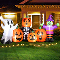 Haunt & Co 8FT Length Halloween Inflatable Witch, Ghost, with Pumpkin Outdoor Decoration