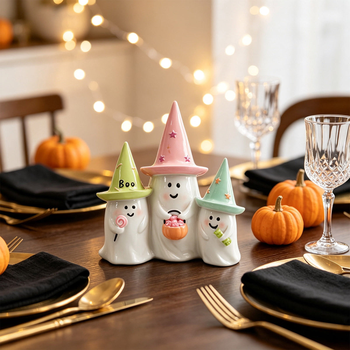Haunt & Co Vintage Ghost Resin Figurine Halloween Spooky Decor Desktop Ornament For Home Party Shelf Display Gift