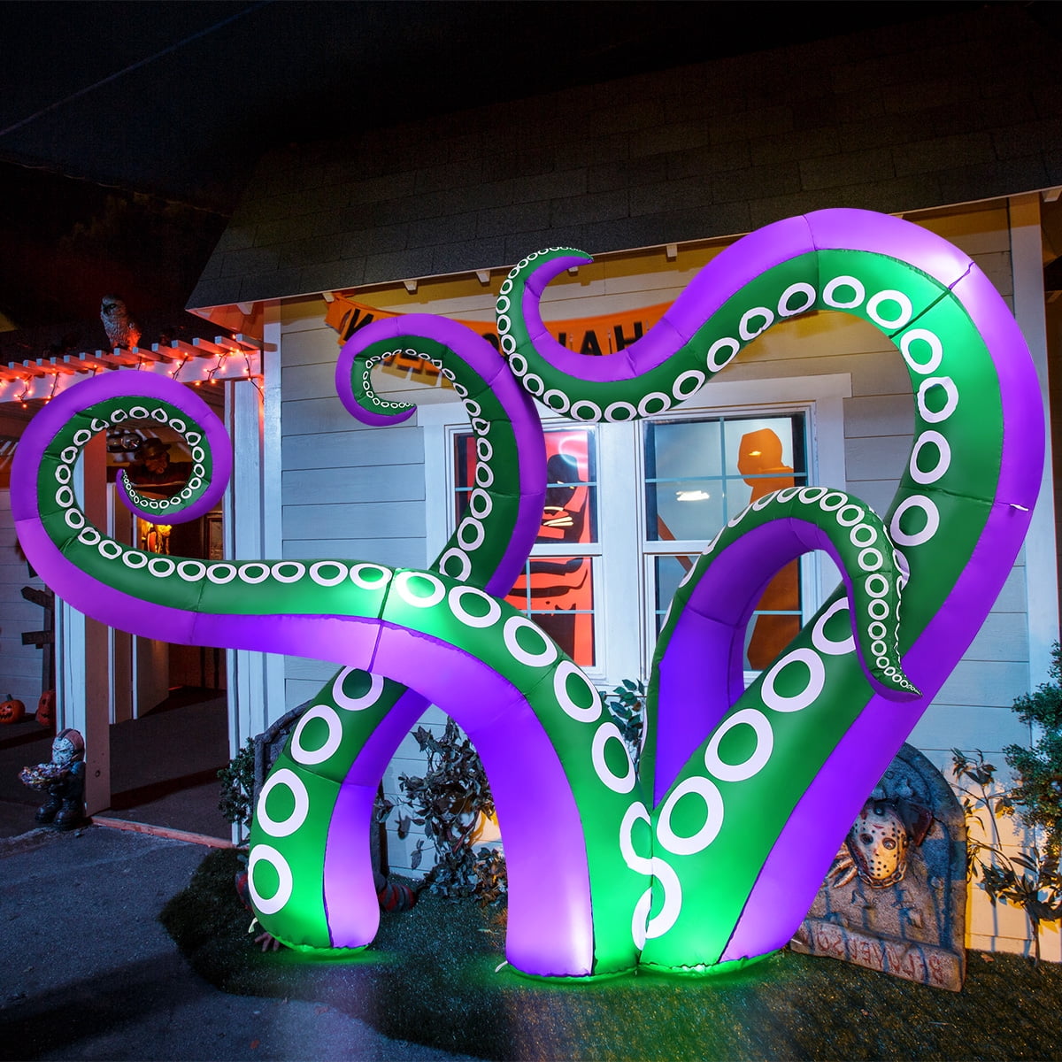 Haunt & Co Halloween Inflatables 7.2 FT Octopus Tentacles Inflatable with Built-in LEDs, Halloween Inflatable Octopus Blow Up Octopus Tentacles, Outdoor Clearance for Holiday Party