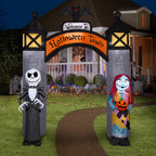 Haunt & Co Airblown Inflatable NBC Welcome to Halloween Town Archway Disney, 8.5 ft Tall, Grey