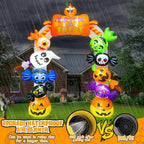 Haunt & Co 10FT Inflatable Candy Ghost Pumpkin Archway with Built-in Lights - Giant Outdoor Yard & Garden Decoration for Halloween, Indoor/Outdoor Use