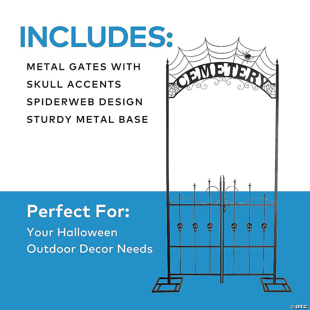 Haunt & Co Halloween Cemetery Archway Gate 8.5 Ft Haunted House Graveyard Entrance Prop