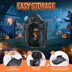 Haunt & Co Wondiair 41" Halloween Skull Tombstone with Glowing LED Eyes, Foldable Outdoor Graveyard Decoration