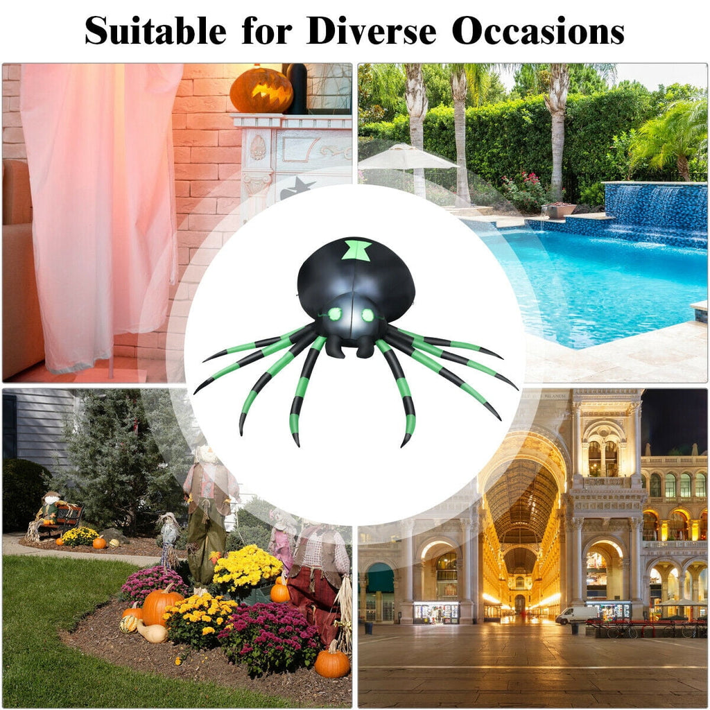 Haunt & Co Gymax 6FT Halloween Inflatable Blow-Up Spider w/ LED Lights Outdoor Yard Decoration