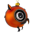Haunt & Co Blu Bom Zombie Owl Glass Ornament Halloween Steampunk 2022118