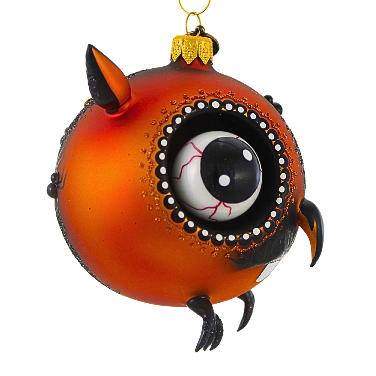Haunt & Co Blu Bom Zombie Owl Glass Ornament Halloween Steampunk 2022118