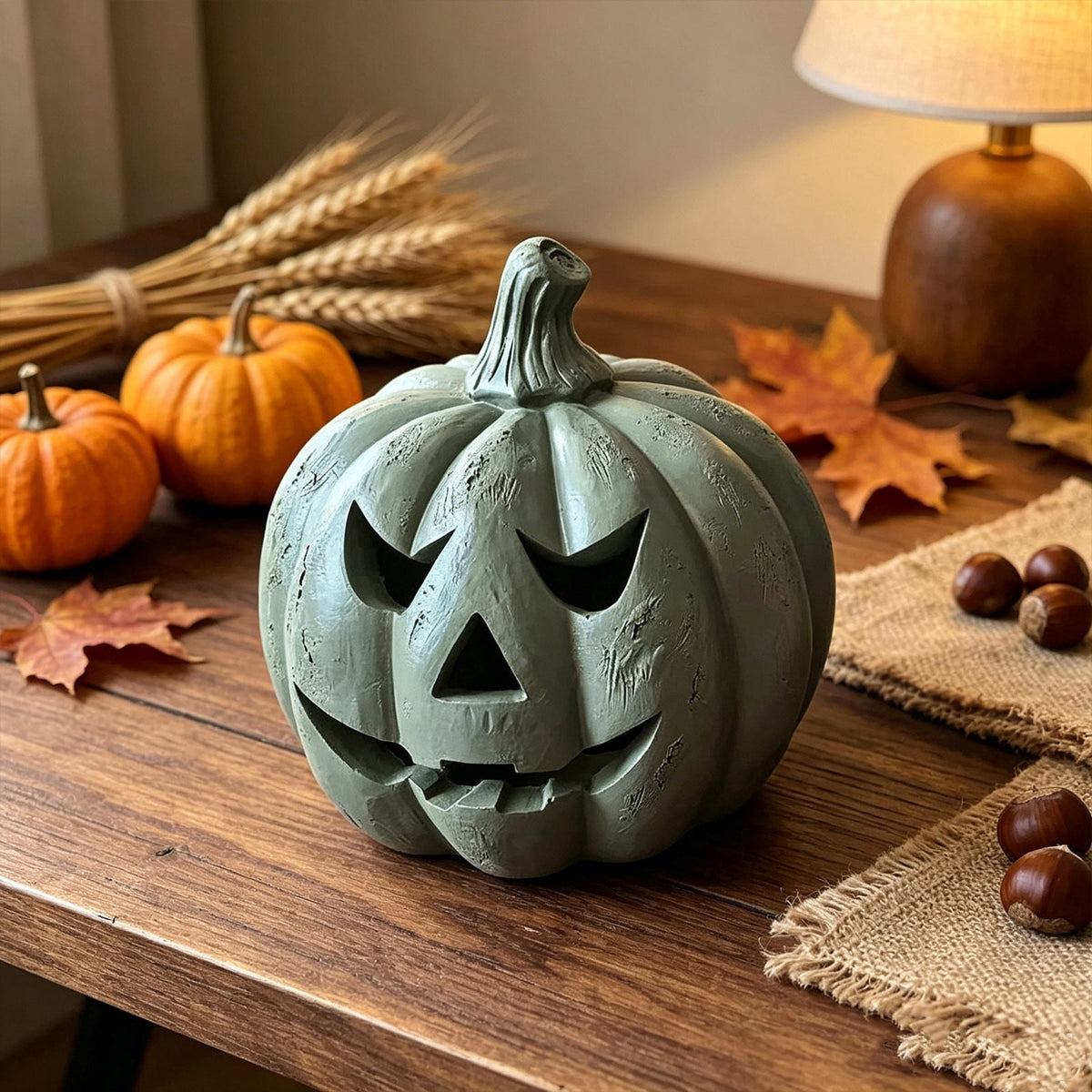 Haunt & Co Bwomeauty Halloween Gifts, 1pc Resin Pumpkin Ornaments - Suitable For Holiday Decoration, Holiday Decor