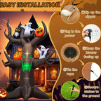 Haunt & Co Coolmade 9ft Halloween Inflatable Tree Decoration with pumpkin, Ghost, Owl, Blow up Yard Inflatables with Built-in LEDs