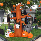 Haunt & Co Coolmade 8 ft Halloween Inflatable Outdoor Dead Tree with Ghosts Pumpkins Tombstone Bat, Halloween Blow Up Yard Decorations Clearance with Build-in LED Lights for Holiday Party Lawn Yard Garden