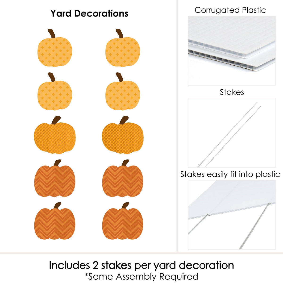 Haunt & Co Big Dot of Happiness Pumpkin Patch - Pumpkin Lawn Decoration Signs - Outdoor Fall, Halloween or Thanksgiving Yard Decorations - 10 Piece