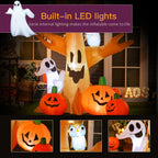 Haunt & Co 7.5FT Halloween Inflatable Scary Ghost Tree with Owl Ghost Pumpkins LED Lights Yard Decoration