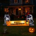 Haunt & Co 9.6FT Halloween Inflatable Skeleton Tombstone Banner, Built-in 4 White LED Lights, Quick Inflation