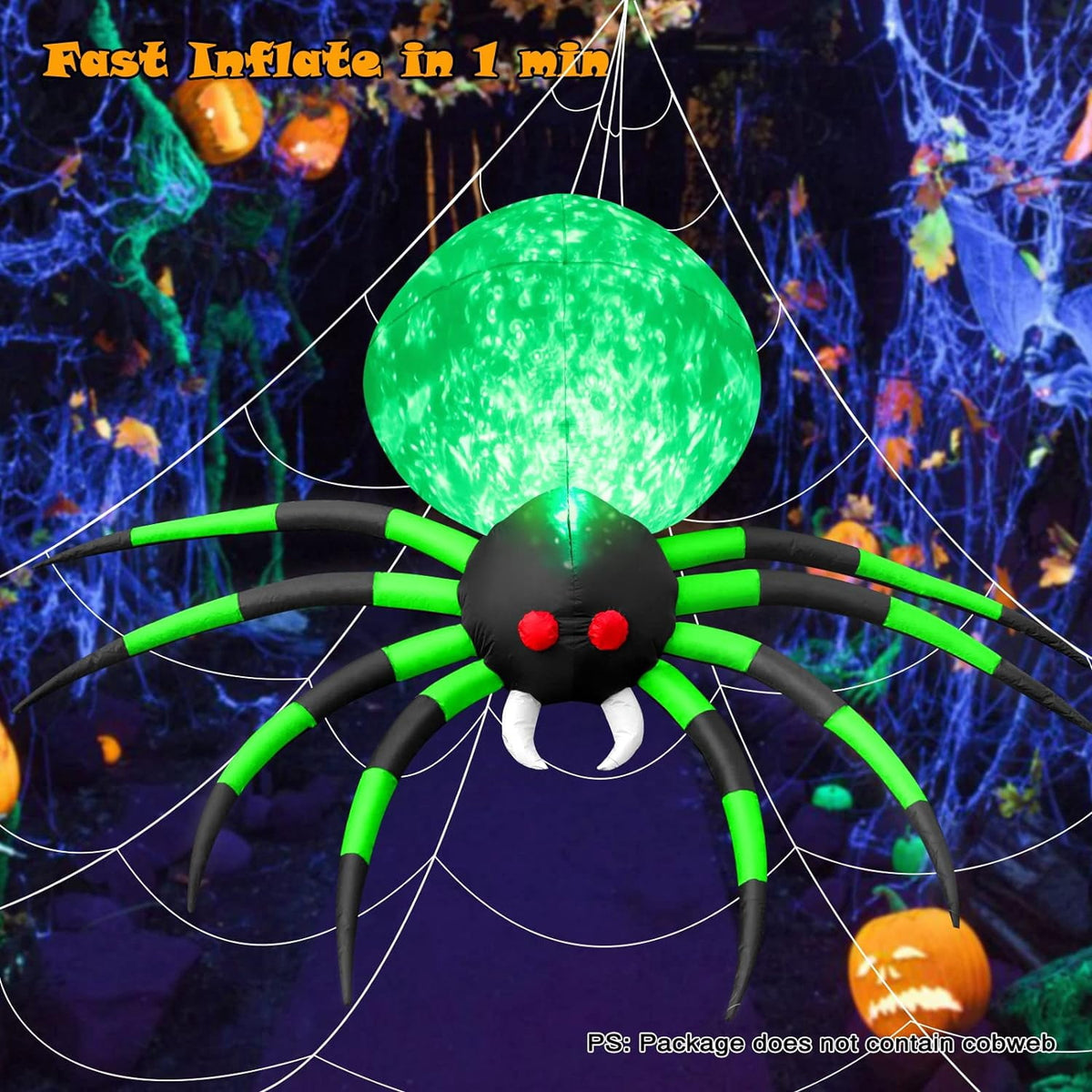 Haunt & Co 8FT Halloween Spider Inflatables Outdoor Decorations
