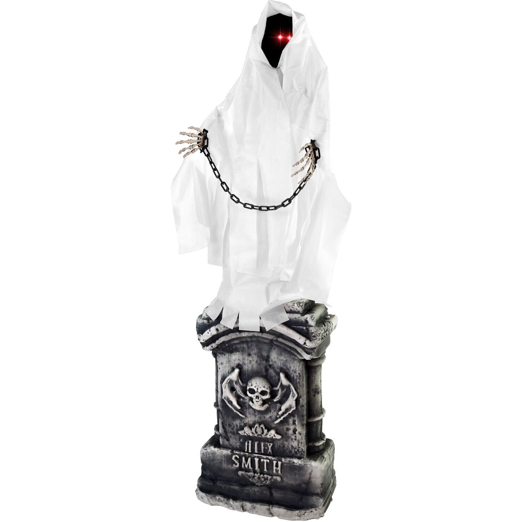 Haunt & Co 4.3 ft Touch-Activated Animated Spectre on Tomb Halloween Accessory