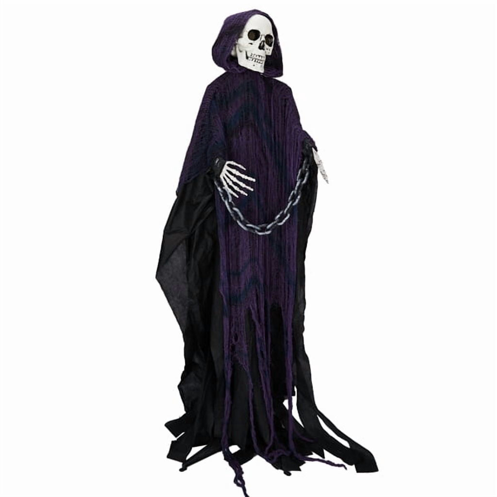 Haunt & Co 6ft Life-Size Halloween Animatronic Grim Reaper - Sound-Activated, 1-Minute Assembly