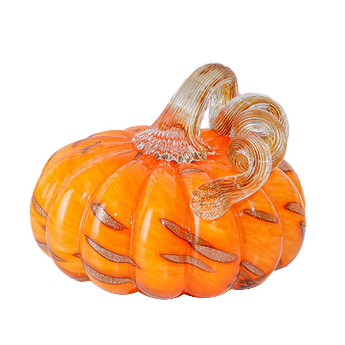 Haunt & Co Glass Pumpkin Decoration Modern Pumpkin Ornament for Bedroom Halloween Home S