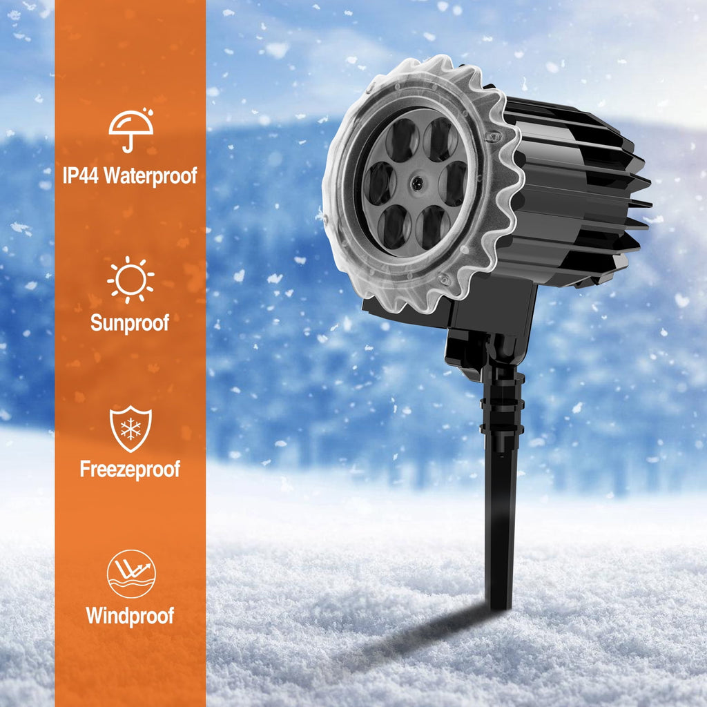 Haunt & Co Outdoor high brightness snowflake projection light, holiday decoration ambient light, Christmas Halloween laser light, light show, waterproof function, indoor home, Christmas, wedding Mother's Day