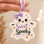 Haunt & Co Sweet Spooky Ghost Acrylic Halloween Hanging Ornament