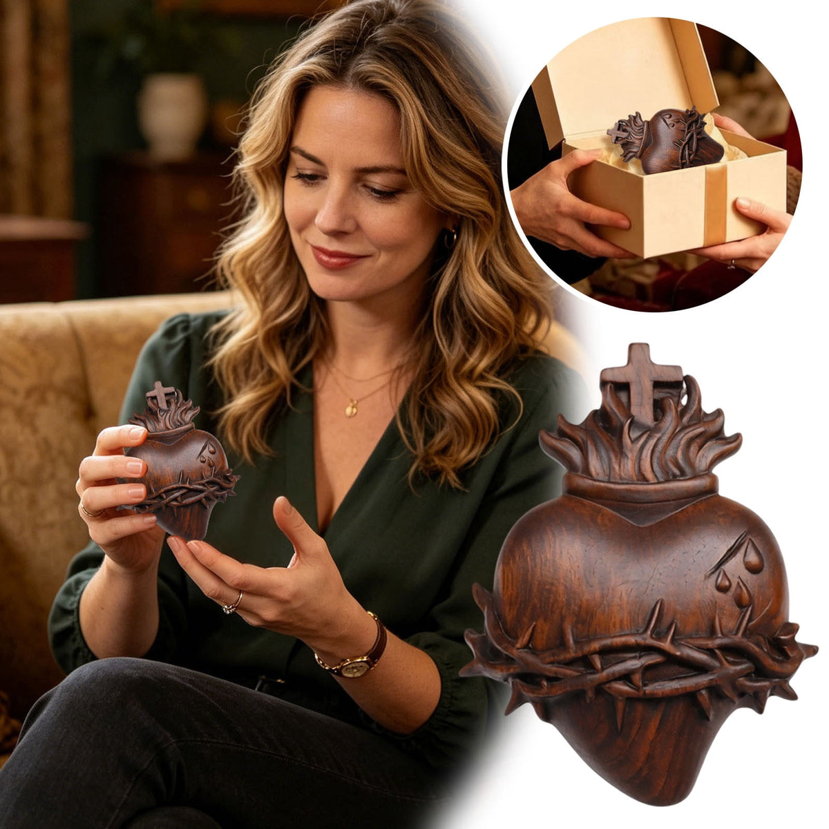 Haunt & Co Nnndbs Halloween Heart Resin Ornament Figurine, Spooky Love Heart Decor for Tabletop Shelf Home Office Gothic Party`