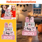 Haunt & Co 5 Pcs Halloween Haunted Ghostly Ornaments â?? Gentle Tones with Spooky Shadows, Halloween Decorations for Snack Tables, Dessert Stations & Halloween Party Setups â?? great for Halloween Parties