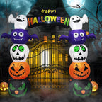Haunt & Co 8.2' Halloween Inflatables Pumpkin Ghost Archway, Blow up Hallowee Decorations with Built-in LED Lights for Holiday