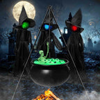 Haunt & Co YIKA Halloween Decoration Tripod Witch Pot Lamp Decorative Strip With Skeleton Man Halloween Ornaments