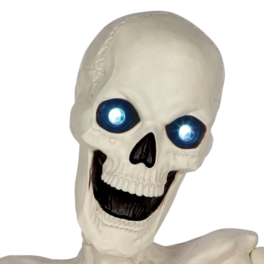Haunt & Co 48" Halloween Giant Groundbreaker Skeleton with LED Light Moving Eyes, Creepy Sound Effect