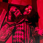 Haunt & Co Lifesize 5.5 ft Animatronic Two-Headed Clown with Lights and Sound, Indoor/Outdoor
