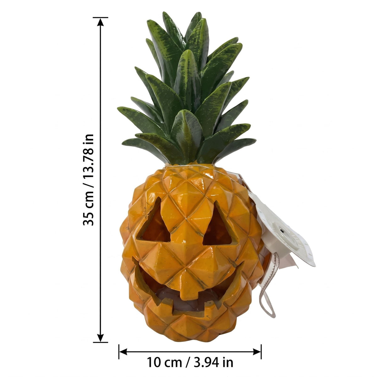 Haunt & Co Halloween Decor Figurine, Pineapple Pumpkin Ornament with Bright Colors, Summer Party Table Centerpiece and Holiday Home Accent