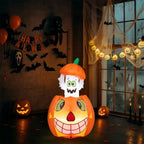 Haunt & Co 2.8FT Halloween Inflatable Animated Pumpkin Ghost, 2 White LED Lights, Weather-Resistant Polyester, for Small Spaces/Accent Decor