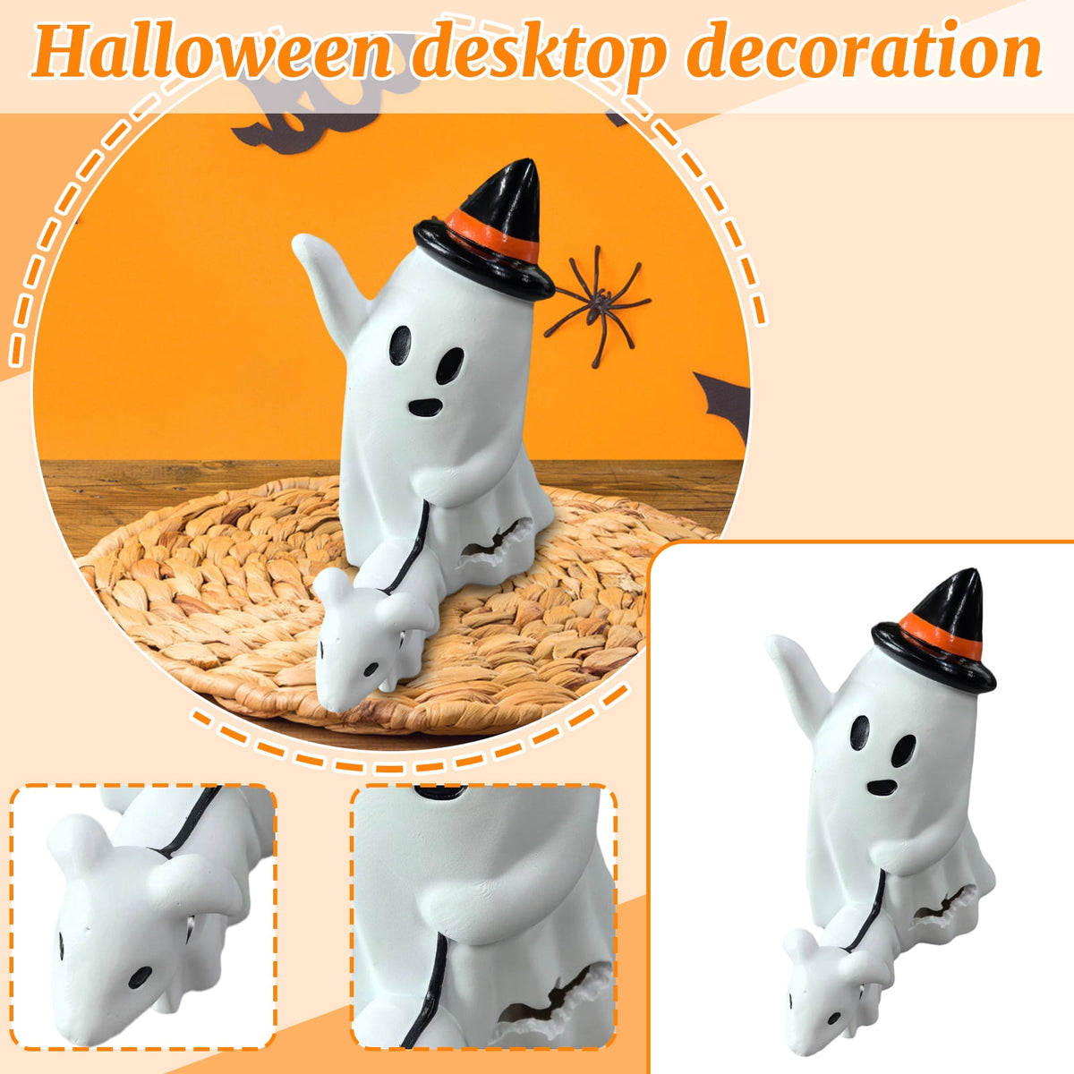 Haunt & Co Halloween Creepy Ghost Dog Walking Ornaments â?? Creative Shape with Haunted Shadows, Halloween Decorations for Halloween Parties & Trick or Treat Nights â?? great for Costume Parties with spooky setups