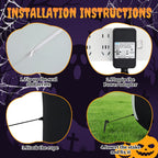 Haunt & Co 12 FT Halloween Inflatables Ghost Outdoor w/ Pumpkins Head
