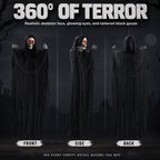 Haunt & Co Halloween Grim Reaper 6ft Hanging Ghost Skeleton Decorations, Spooky