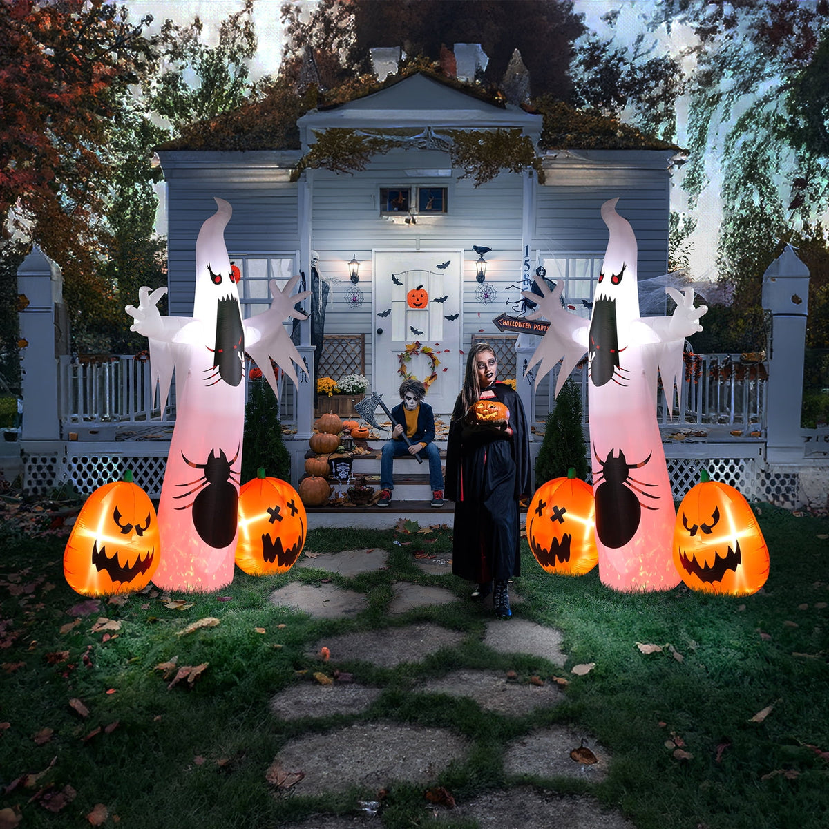 Haunt & Co 10 ' Halloween Ghost Arch Outdoor Halloween Inflatables