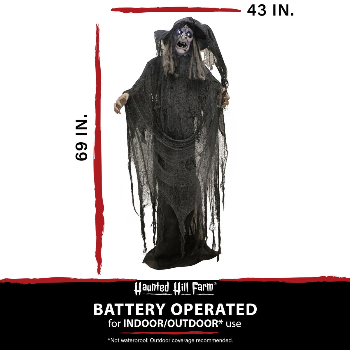 Haunt & Co 5.75 ft Animatronic Witch Indoor/Covered Outdoor