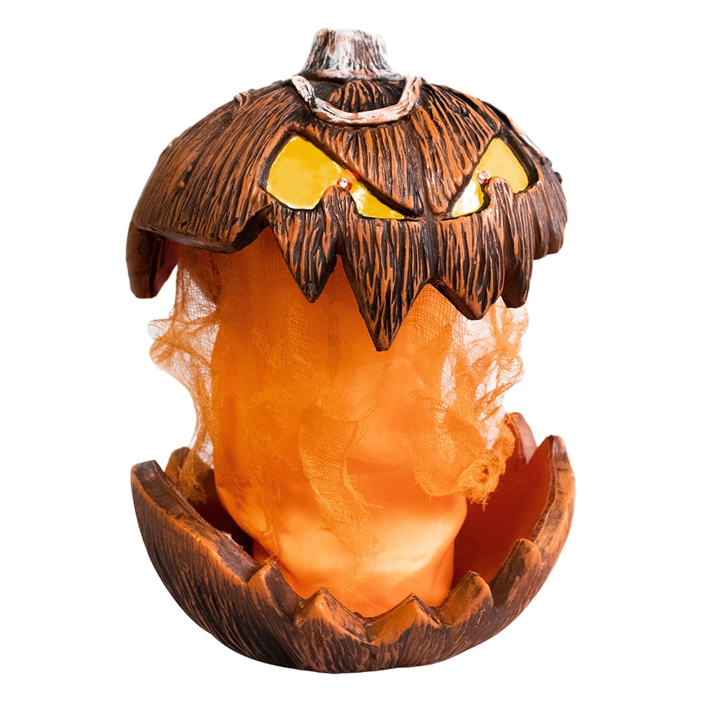 Haunt & Co Halloween Pumpkin Head Yard Decor Lighting 2025 New Gourdo Jack-O-Lantern Decor Mouth Open Vintage Pumpkin Halloween Lights Indoor & Outdoor Scary Decorations for Haunted House Porch Yard Party Decor